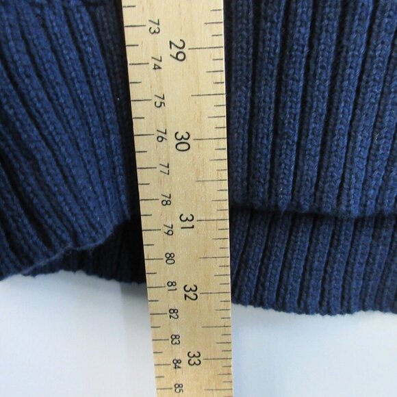 Buffalo David Bitton Mens Cable Knit Sweater XL Blue 100% Cotton Classic Vtg 662 - Picture 9 of 10